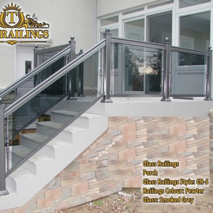 TorontoProRailings-Glass-Railings-Style-GR-5-Railings-Colour-Pewter-Glass-Smoked-Grey-Porch