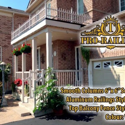 TorontoProRailings-Aluminum-Smooth-Columns-6x-6-Square-Aluminum-Railings-Style-R-1-Top-Balcony-Fence-Style-F-1-Colour-White-Porch