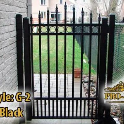 TorontoProRailings-Aluminum-Gate-Style-G-2-Colour-Black