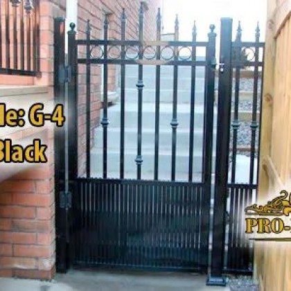TorontoProRailings-Aluminum-Gate-Style-G-4-Colour-Black