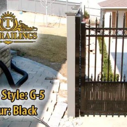 TorontoProRailings-Aluminum-Gate-Style-G-5-Colour-Black